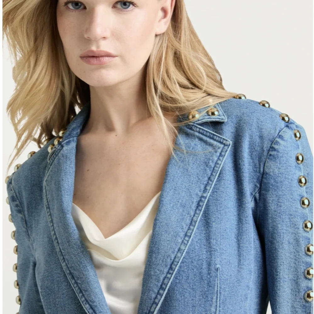 Cinq a sept Milly Studded Denim Jacket - Picture 8 of 10